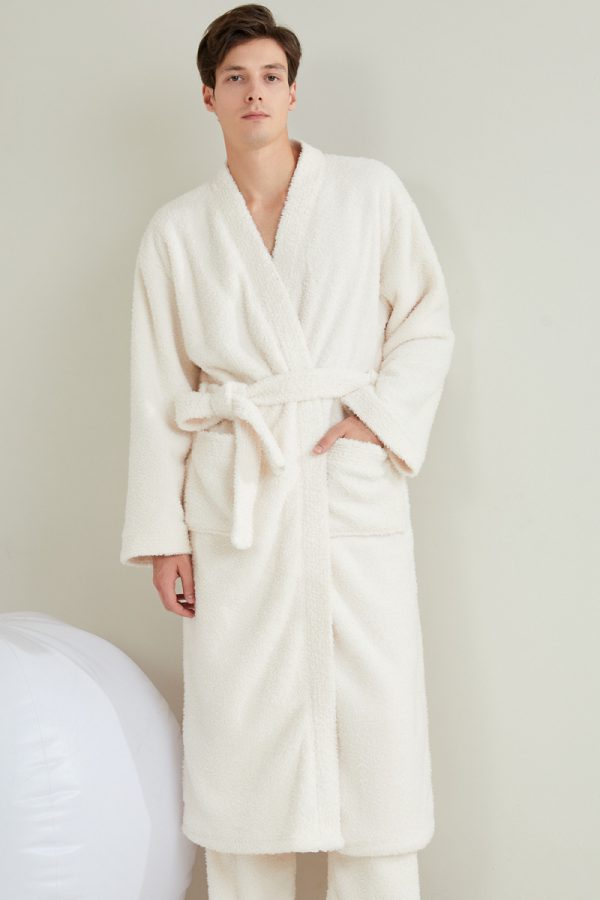 Couple pajamas flannel casual European and American loose bathrobe nightgown - Image 6