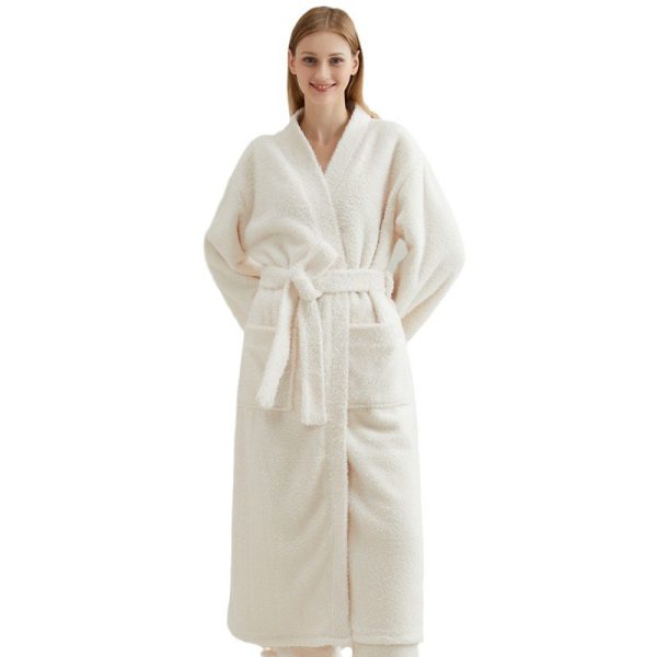 Couple pajamas flannel casual European and American loose bathrobe nightgown - Image 5